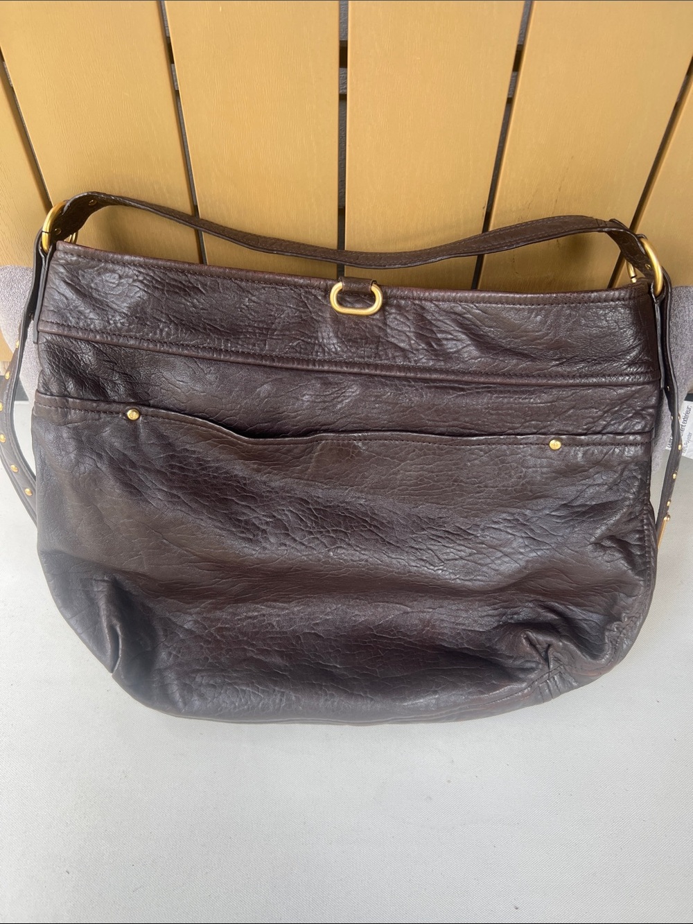 Juicy Couture Buttery Soft Leather Hobo Shoulder Bag in Dark Brown